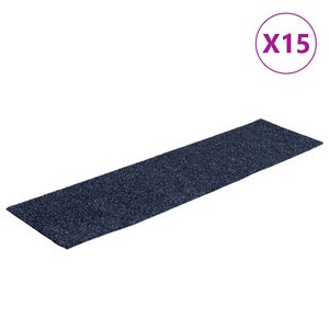 vidaXL Preproge za stopnice samolepilne 15 kosov 76x20 cm sivo modre pravokotne