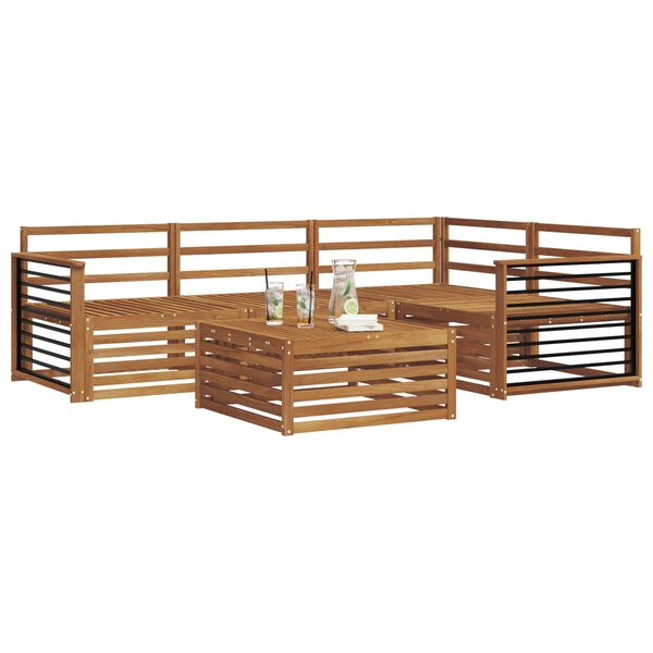 vidaXL Zunanja garnitura za sedenje 5 pcs Naravna Masiven les akacije