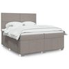 vidaXL Box spring postelja z vzmetnico taupe 200x200 cm blago