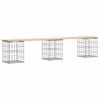 vidaXL Vrtna klop gabion 203x31x42 cm trdna borovina
