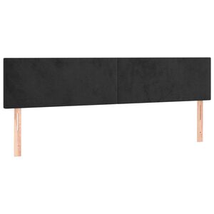 vidaXL Posteljno vzglavje črna 180x5x78/88 cm žamet