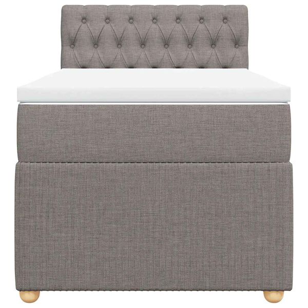 vidaXL Box spring postelja z vzmetnico taupe 100x200 cm blago
