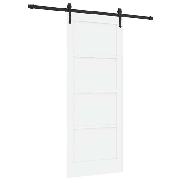 vidaXL Drsna vrata ORKDAL Bela 83 x 202 cm Masivno borovo les