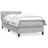 vidaXL Box spring postelja z vzmetnico svetlo siv 90x220 cm žamet