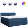 vidaXL Box spring postelja z vzmetnico modra 200x200 cm blago