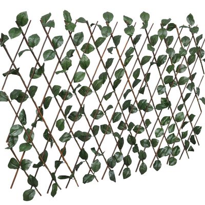 vidaXL Mrežasta ograja iz vrbe 5 kosov z umetnimi listi 180x120 cm