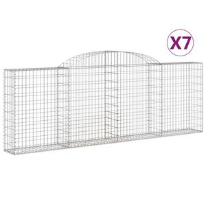 vidaXL Obokana gabionska ko&scaron;ara 7kos 300x30x100/120cm pocinkano železo