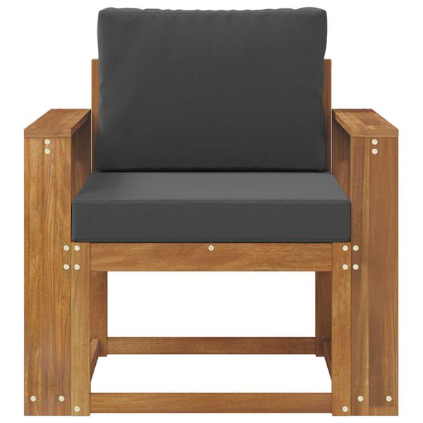 vidaXL Zunanji kavč Masivno akacijevo les in poliester Naravna