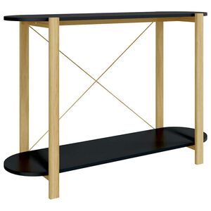 vidaXL Konzolna mizica Črna 110x38x75 cm inženirski les