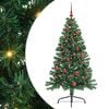 vidaXL Umjetna preddekorirana božićna jelka Zelena 150 cm PVC