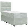 vidaXL Postelja boxspring z vzmetnico Svetlo siva 90 x 200 cm Žamet