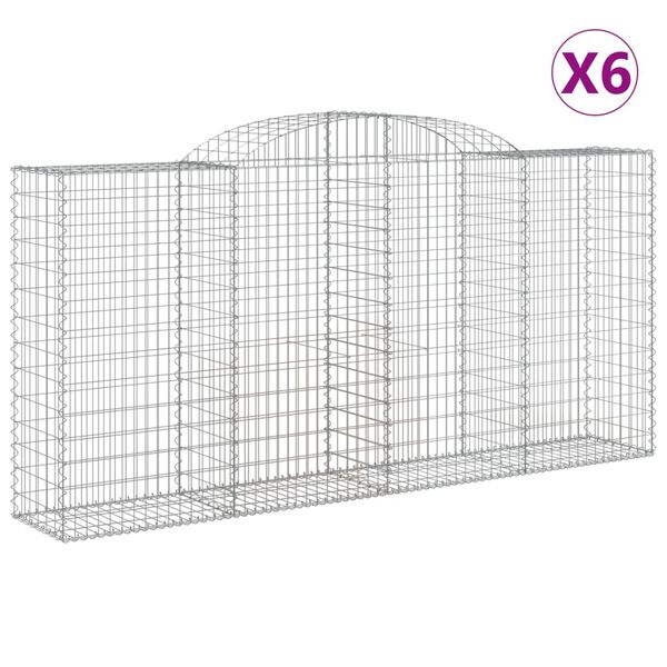 vidaXL Obokane gabion ko&scaron;are 6 kosi 300x50x140/160 cm pocinkano železo