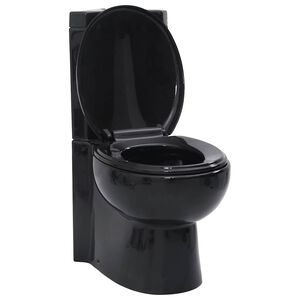 Keramična WC &scaron;koljka kotna črna