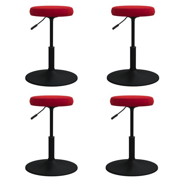 vidaXL Jedilni stoli 4 kosi vinsko rdeč žamet