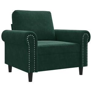 vidaXL Fotelj temno zelen 60 cm žamet