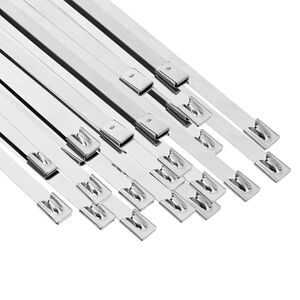vidaXL Vezalke za kabel 50 kos 7,9 x 800 mm Srebrna