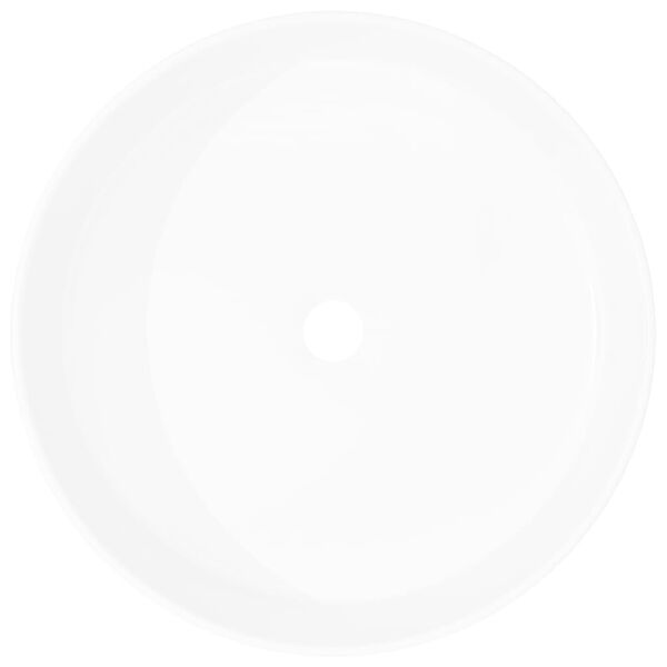 vidaXL Umivalnik Okrogel Keramičen Bele Barve 40x15 cm