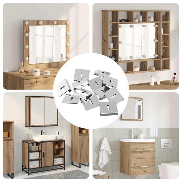 vidaXL Nosilec za ogledalo 340 pcs Nikljeva 35 x 30 x 8,3 mm Jeklo