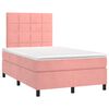 vidaXL Box spring postelja z vzmetnico roza 120x190 cm žamet