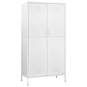 vidaXL Garderobna omara bela 90x50x180 cm jeklo
