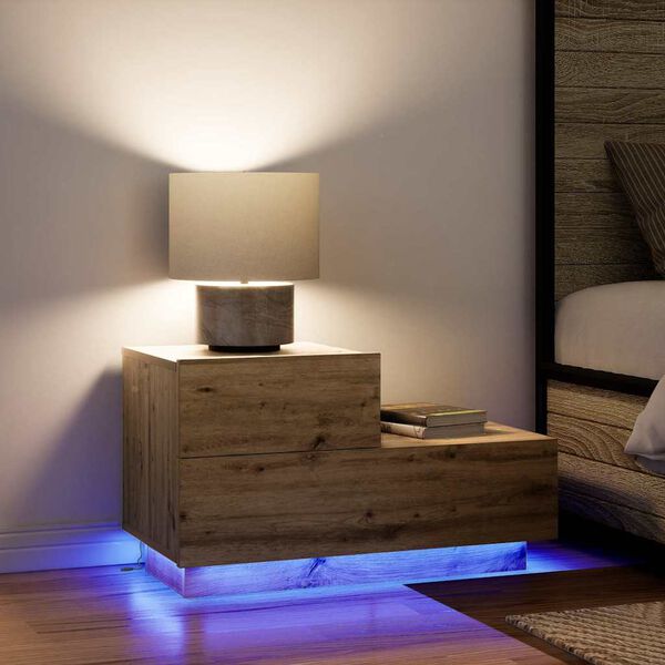 vidaXL Nočna omarica Umetni hrast 70 x 36 x 40,5 cm Konstruiran les