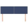 vidaXL Posteljno vzglavje modra 144x5x78/88 cm blago