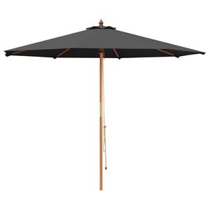 vidaXL Vrtni dežnik &Oslash; 300 x 248 cm Trdna Eukaliptusova Les Antracit