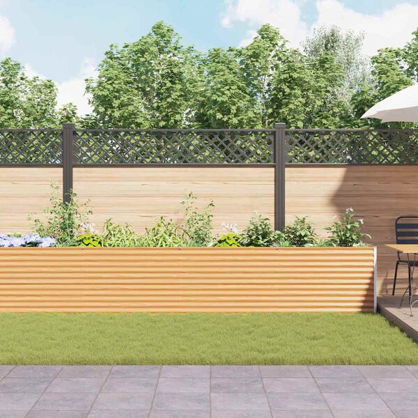 vidaXL Vrtna visoka greda 582 x 50 x 68 cm Cinkana jeklena