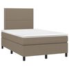 vidaXL Box spring postelja z vzmetnico LED taupe 120x190 cm blago