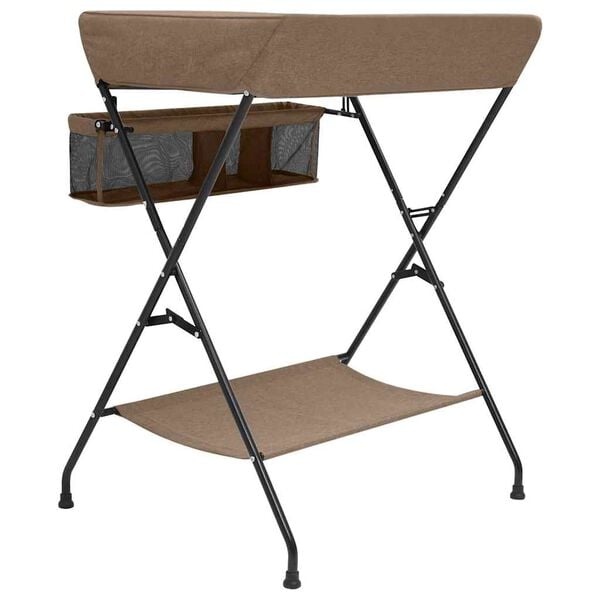 vidaXL Previjalna miza taupe železo