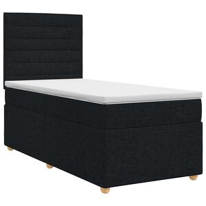 vidaXL Postelja boxspring z vzmetnico Črna 80 x 200 cm Blago