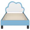 vidaXL Otroški posteljni okvir z vznožjem Modra 80 x 160 cm PU