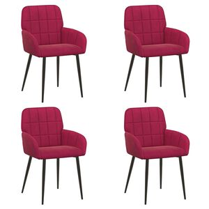 vidaXL Jedilni stoli 4 kos Žamet Vinorodna rdeča 56.5 x 50 x 85 cm
