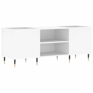 vidaXL Omarica za gramofonske plo&scaron;če bela 121x38x48 cm inženirski les