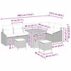 vidaXL Vrtna sedežna garnitura z blazino 9 pcs Bež Poly ratan