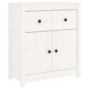 vidaXL Komoda bela 70x35x80 cm trdna borovina