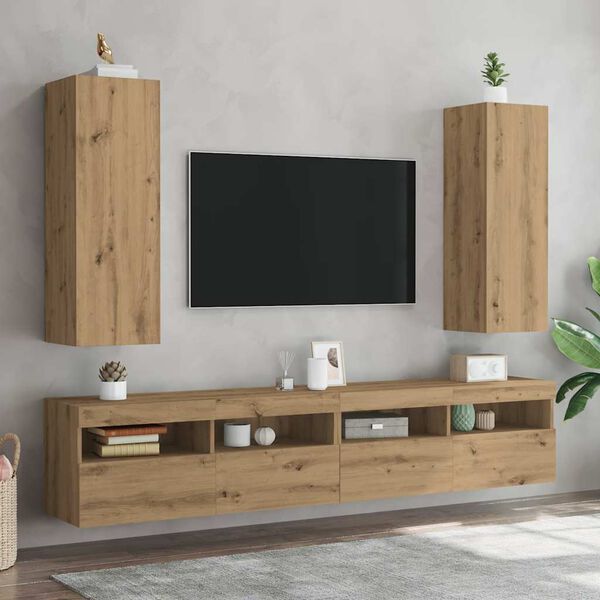 vidaXL TV omarica 2 kosa artisan hrast 30,5x30x90 cm inženirski les