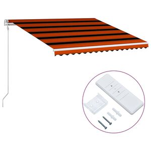 vidaXL Samodejno zložljiva tenda 400x300 cm oranžna in rjava