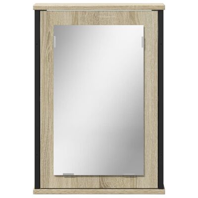 vidaXL Kopalniška omarica z ogledalom sonoma hrast 42x12x60 cm