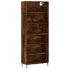 vidaXL Visoka komoda dimljen hrast 69,5x32,5x180 cm inženirski les