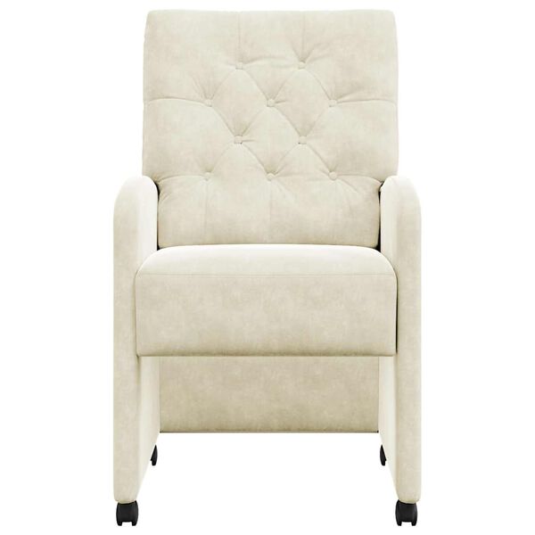 vidaXL Jedilni stoli s kolesi 2 pcs krema 58 x 67 x 97 cm Žamet