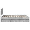 vidaXL Konstrukcija postelje z vzglavjem Betonsko siva 150 x 200 cm