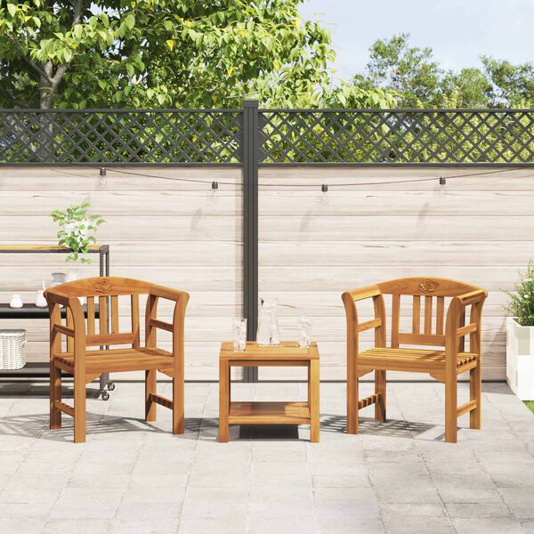 vidaXL Klop s rozami Naravna 68,5 x 46 x 82,5 cm Masiven les akacije