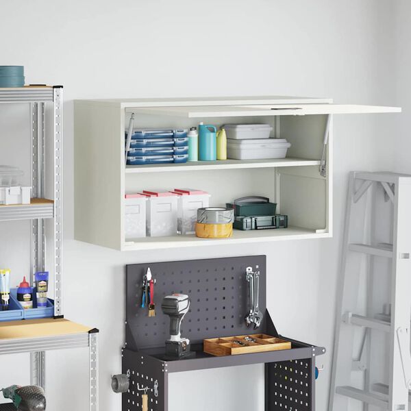 vidaXL Stenska omara za garažo Bela 90 x 40 x 53 cm