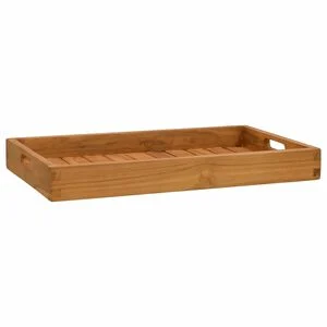 vidaXL Servirni pladenj 60x35 cm trdna tikovina