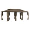 vidaXL Paviljon z zavesami 600x298x270 cm taupe 180 g/m&sup2;