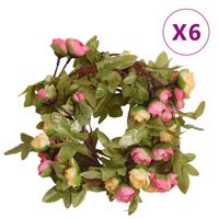 vidaXL Girlanda iz umetnega cvetja 6 kosov roza 250 cm