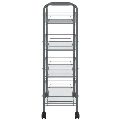 vidaXL 4-nadstropni kuhinjski voziček siv 46x26x85 cm železo