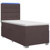 vidaXL Postelja boxspring z vzmetnico Temno rjava 90 x 200 cm Blago