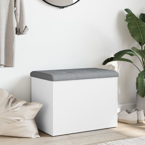 vidaXL Shranjevalna klop bela 62x42x45 cm inženirski les